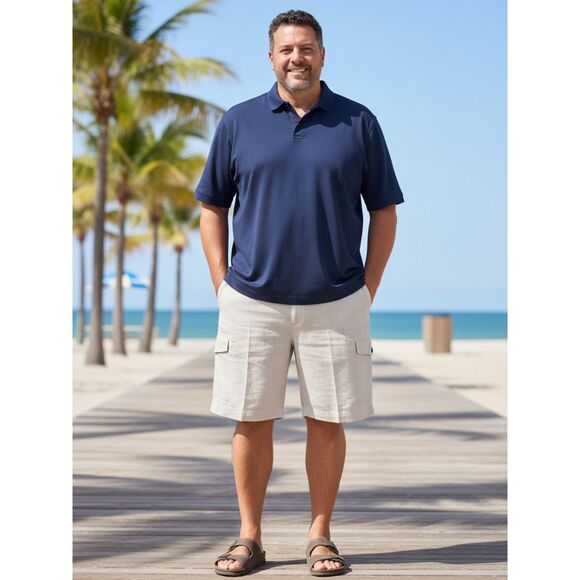 Caribbean Other - Caribbean Ivory Linen Cargo Shorts - Size 42